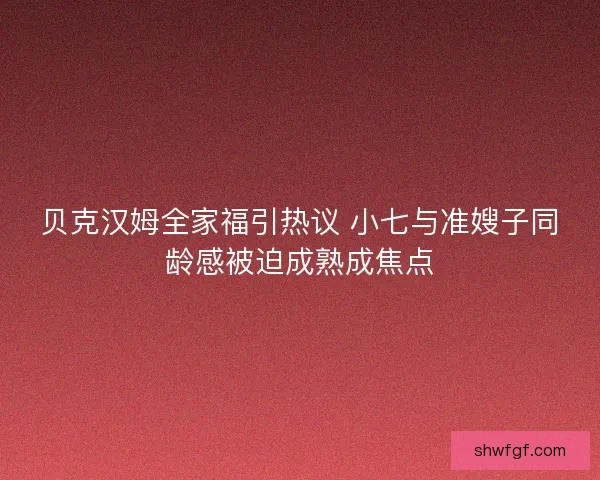 贝克汉姆全家福引热议 小七与准嫂子同龄感被迫成熟成焦点
