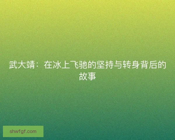 武大靖：在冰上飞驰的坚持与转身背后的故事